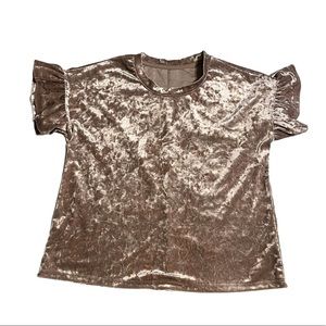 3/$30🖤Pink Velour Top See photo Measurements 19 in across 21 in top to bottom